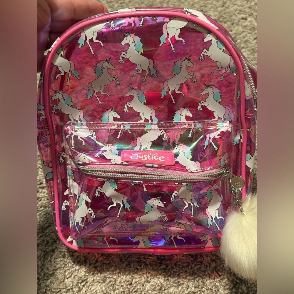 Justice Pink and Purple Unicorn Backpack